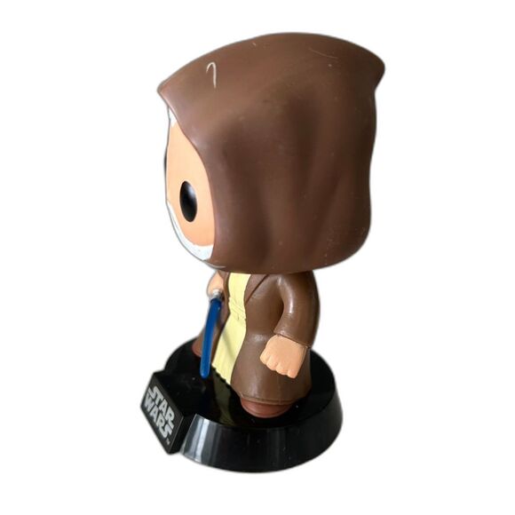 FUNKO STAR WARS Bobble Head Obi Wan Kenobi Gray Hair Cloak Lightsaber - Picture 2 of 4